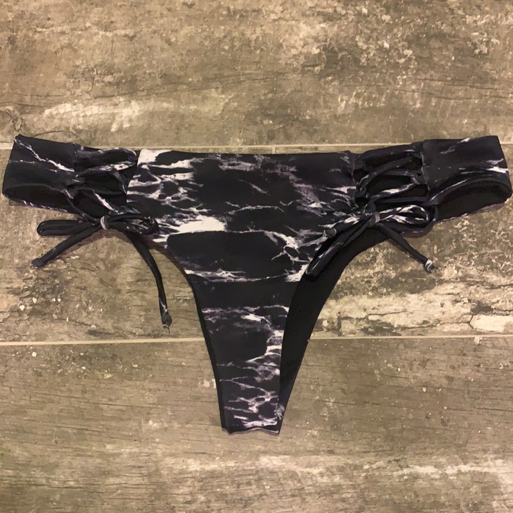 Marble print bikini bottom